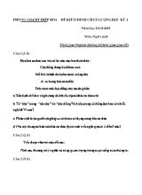 Đề kiểm định chất lượng học kỳ 2 môn Ngữ văn Lớp 8 - Năm học 2018-2019 - Phòng giáo dục và đào tạo Hiệp Hòa